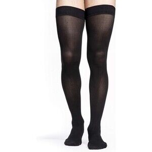 SIGVARIS Men’s Style Microfiber 820 Closed Toe Thigh-Highs 30-40mm - Black